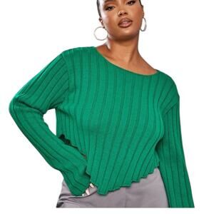 PrettyLittleThing Bright Green Crop Sweater Size XXL NEW